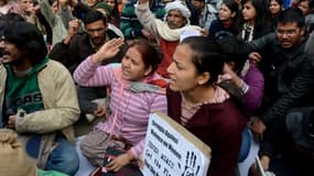 Manifestation à New Delhi contre les violences faites aux femmes le 30 décembre 2012