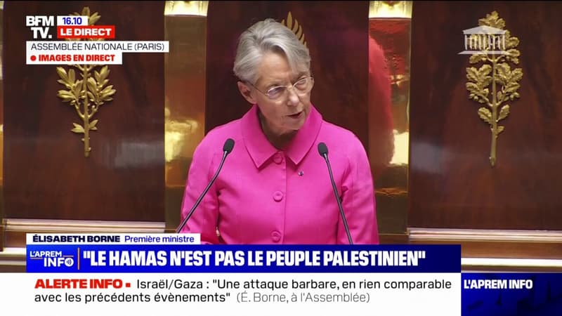 Élisabeth Borne sur la guerre Hamas/Israël: 