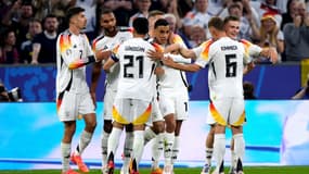 La joie des joueurs de la Mannschaft lors d'Allemagne-Ecosse, le 14 juin 2024.