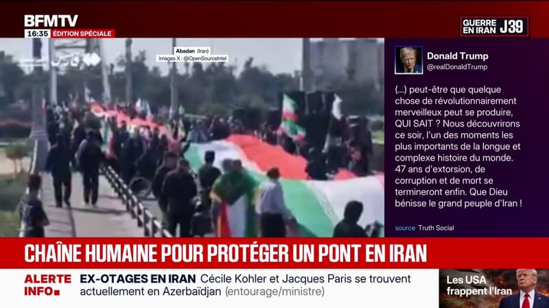 Menaces de Donald Trump: une chaîne humaine a été formée en Iran pour défendre un pont