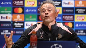 Luis Enrique en conférence de presse, à Poissy le 5 novembre 2024