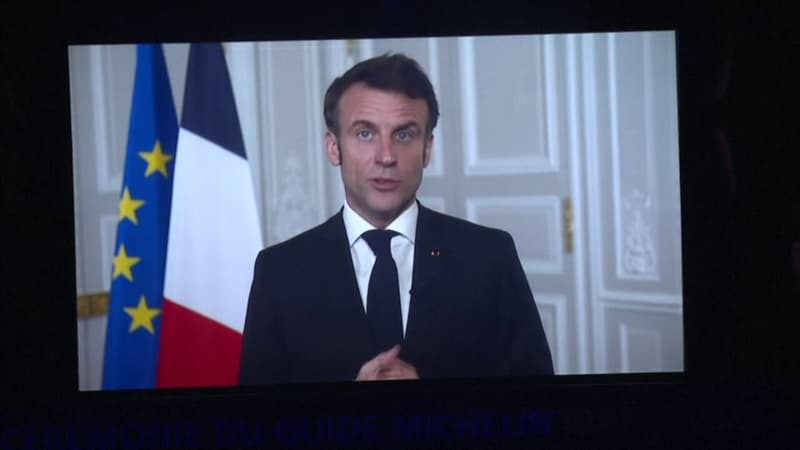 Cérémonie du guide Michelin: Emmanuel Macron affirme « se tenir aux côtés » de « ceux qui nourrissent la France »