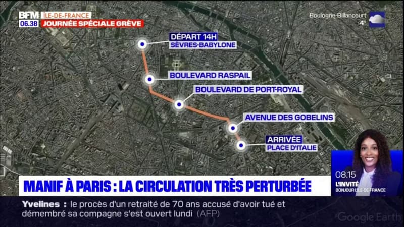 Grève du 7 mars: la circulation très perturbée à Paris avec la manifestation