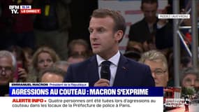 Attaque au couteau: Emmanuel Macron exprime son soutien aux forces de police 
