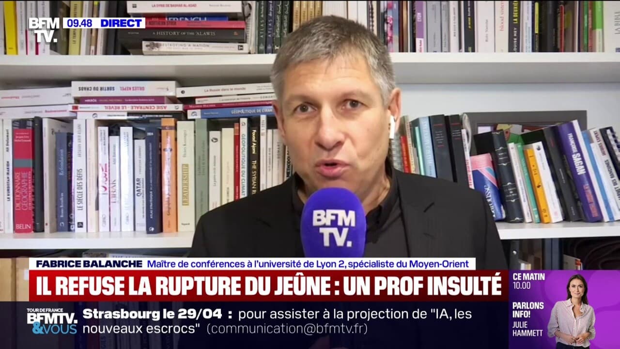 "Ce serait une désertion": Après l'intrusion dans son cours à Lyon 2,  Fabrice Balanche explique son choix de ne pas vouloir changer de campus