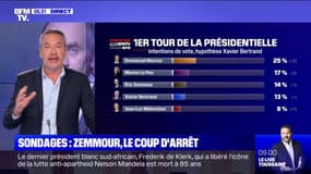 Présidentielle: le coup d'arrêt d'Éric Zemmour dans notre dernier sondage BFMTV