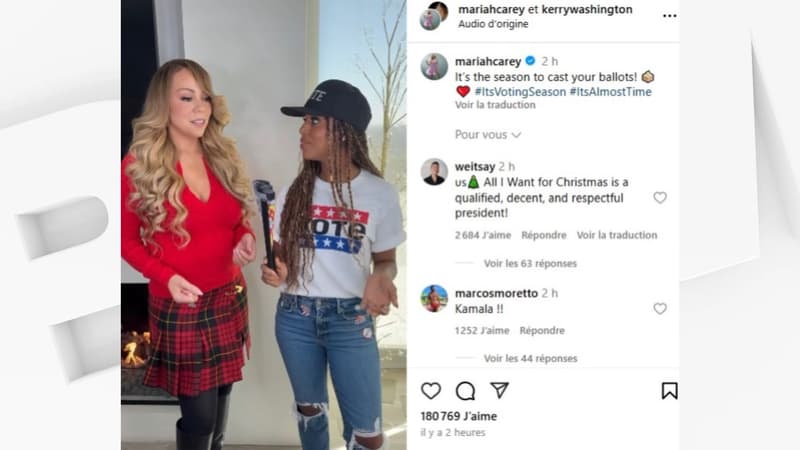 Présidentielle américaine: Mariah Carey et Kerry Washington appelent les électeurs à aller voter