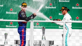 Pierre Gasly et Lewis Hamilton au Brésil en 2019