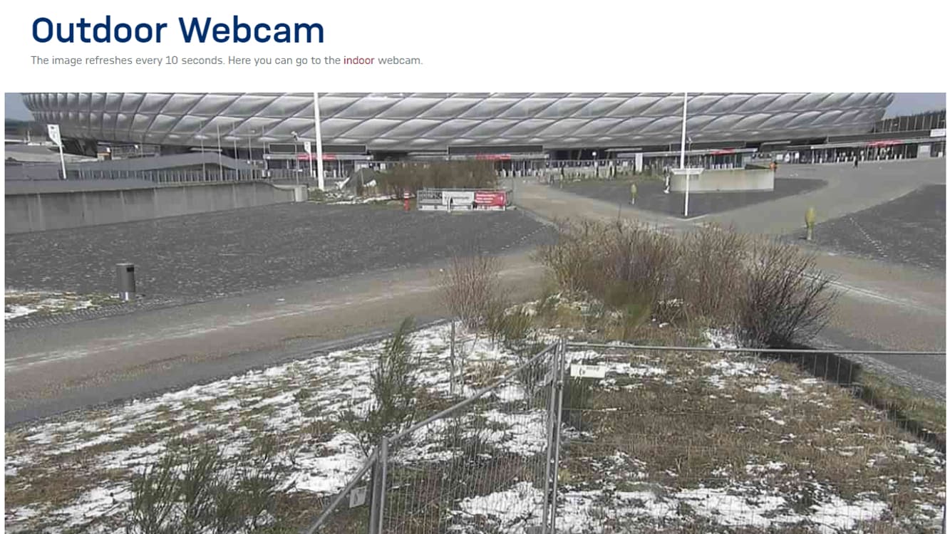 La webcam à l'extérieur de l'Allianz Arena