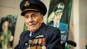 John "Paddy" Hemingway, pilote survivant de la Bataille d'Angleterre, lors de son 105e anniversaire.