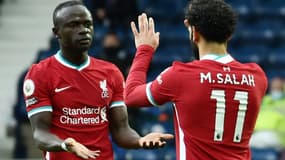 Les stars de Liverpool Sadio Mané et Mohamed Salah, en déplacement à West Bromwich le 16 mai 2021, vont disputer la CAN avec le Sénégal et l'Egypte