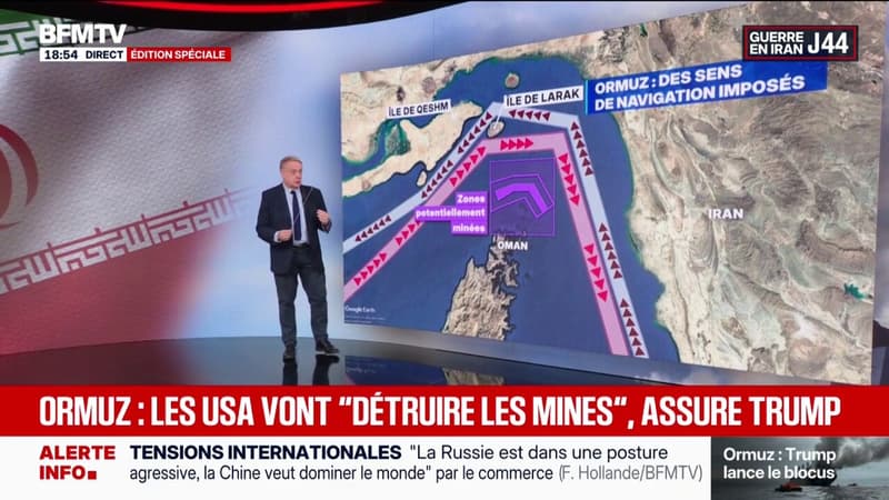 Blocage du détroit d'Ormuz: Donald Trump assure que les États-Unis vont "détruire les mines"