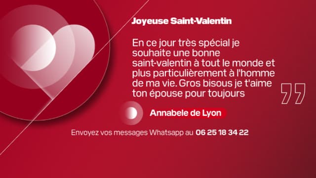 Message de Saint-Valentin, BFM LYON.