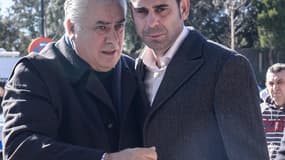 Lorenzo Sanz, à gauche, avec Fernando Hierro