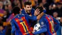 Gérard Piqué avec Lionel Messi et Neymar