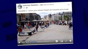 Une trentaine de militants d'Extinction Rebellion réunis à Lille pour dénoncer la Fast Fashion ce samedi 18 juillet