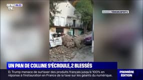 Les images d'un pan de colline qui s'est écroulé et qui a fait deux blessés dans les Alpes-de-Haute-Provence