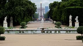 Le jardin des Tuileries à Paris en plein confinement le 11 mai 2020.