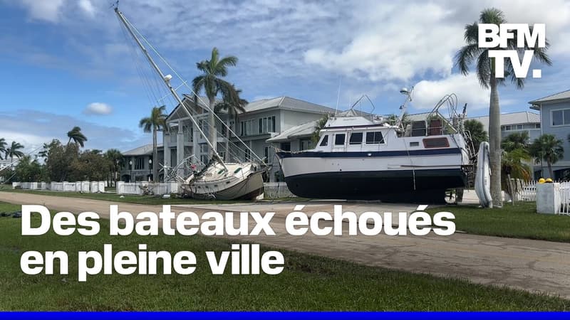 Des bâteaux échoués devant les maisons: les images des dégâts causés par l'ouragan Milton en Floride