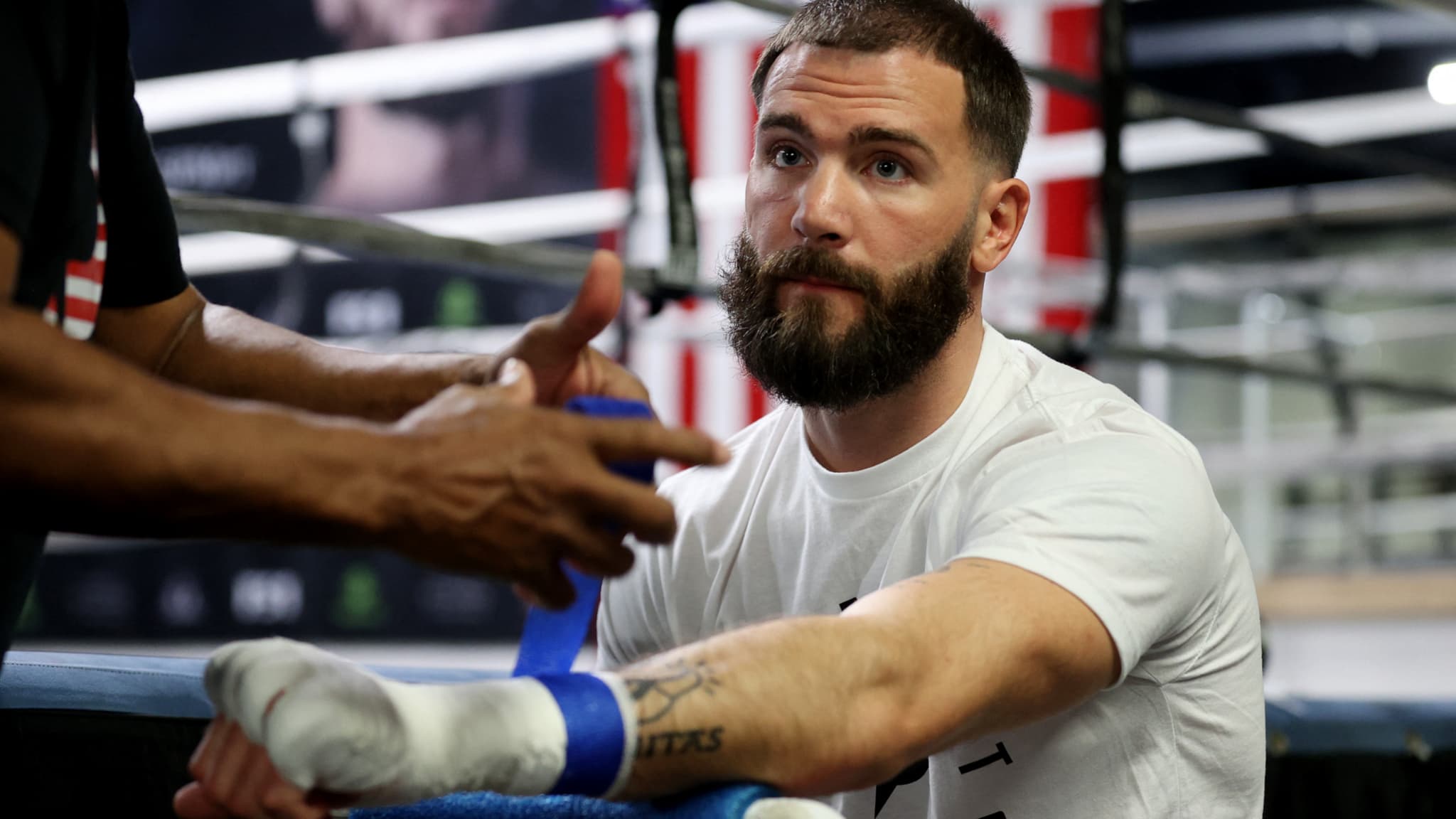 Caleb Plant à l'entraînement en octobre 2021