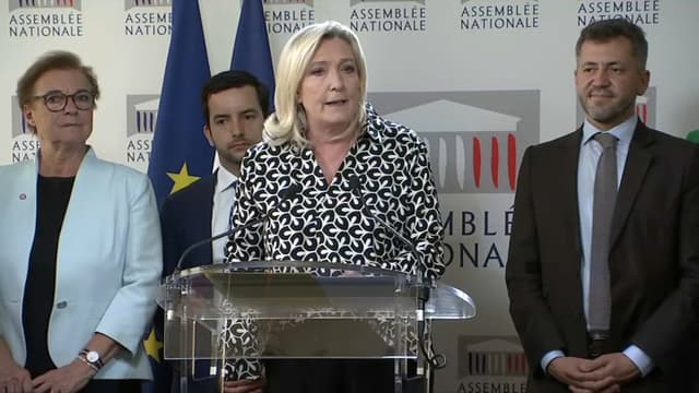 Marine Le Pen lors d'une conférence de presse le 2 août 2022
