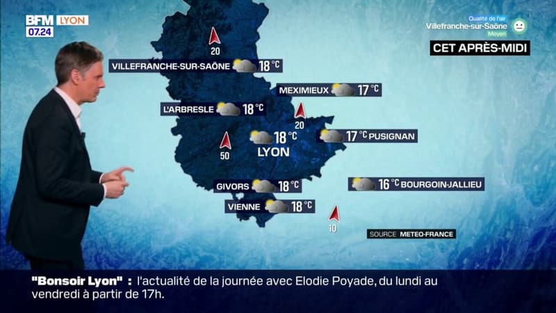 Météo Rhône: du soleil dans la matinée avant l'arrivée de nuages, 18°C à Lyon
