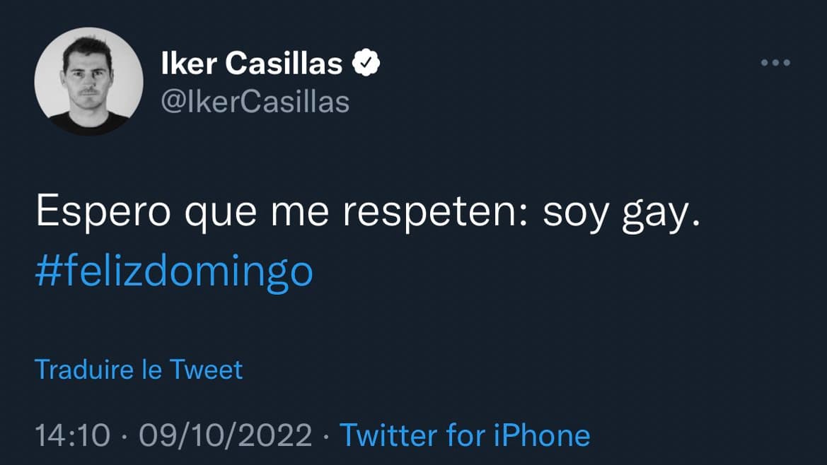 Le tweet d'Iker Casillas.