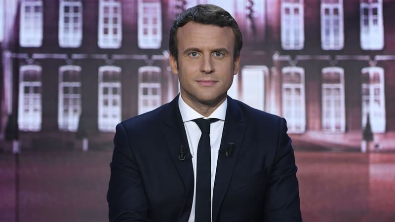 Emmanuel Macron sur le plateau de "Elysée 2017" à TF1, le 27 avril 2017