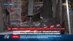"Ils ont tout saccagé, c’est lamentable": sur RMC, le désespoir d’Alderic, gérant du kiosque incendié lors de la manifestation ce week-end