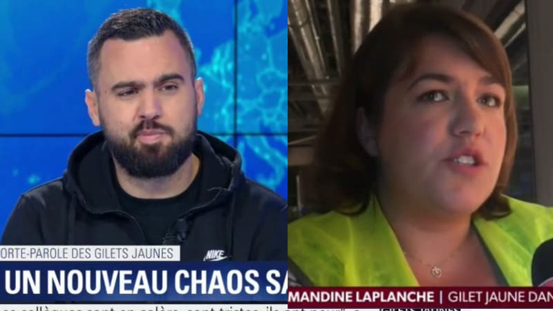 Eric Drouet et Amandine Laplanche, deux gilets jaunes qui seront en plateau sur BFMTV ce mercredi soir.