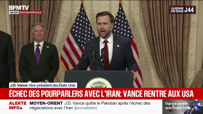 "Nous ne sommes pas parvenus à un accord": JD Vance a quitté le Pakistan après l'échec des négociations avec l'Iran