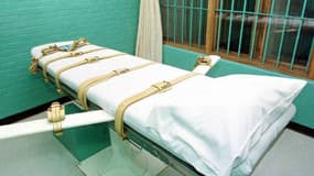 Un lit sur lequel on administre l'injection létale aux condamnés à mort, à Huntsville, au Texas.