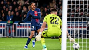 Bradley Barcola lors de PSG-Newcastle (1-1, Ligue des champions), le 28 novembre 2023