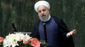 Le président de l'Iran Hassan Rohani lors d'une prise de parole devant l'assemblée à Téhéran le 20 août 2017 (image d'illustration)