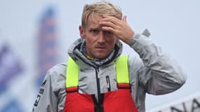 Maxime Sorel au départ du Vendée Globe 2024, le 10 novembre