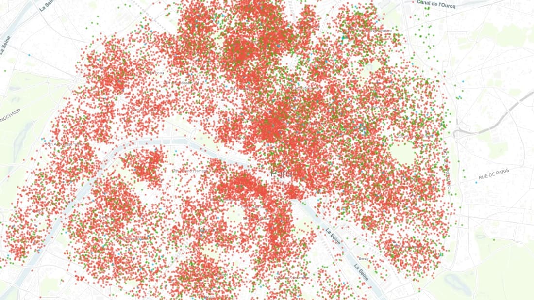 Le site Inside Airbnb a recensé sur une carte interactive toutes les données de Airbnb à Paris.