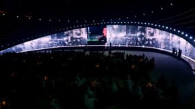 Un écran capricieux lors de la cérémonie The Best, le 17 décembre 2024