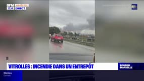 Vitrolles: un incendie dans un entrepôt de stockage, une centaine de pompiers sur place