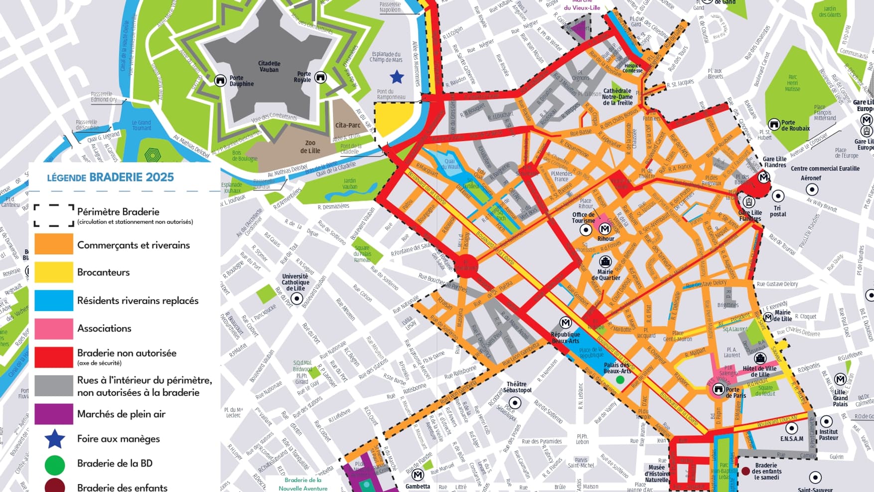 Plan de la Braderie de Lille 2025.