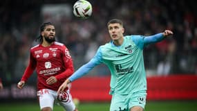 Maxime Estève avec Montpellier contre Brest, le 14 janvier 2024.