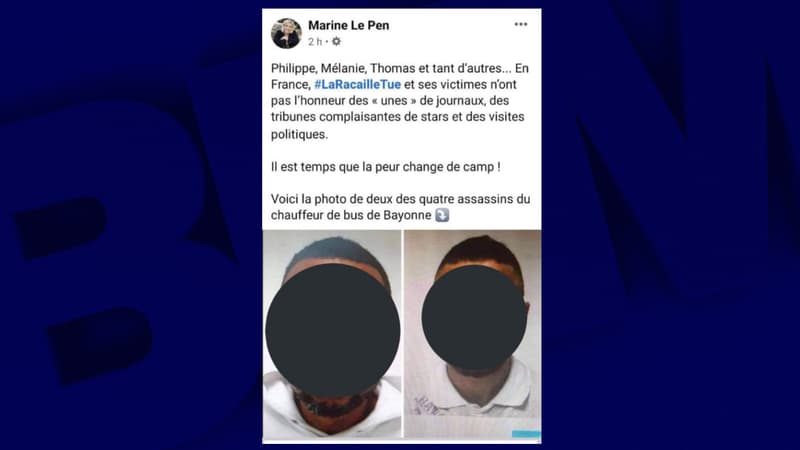 Le message publié par Marine Le Pen sur Twitter 