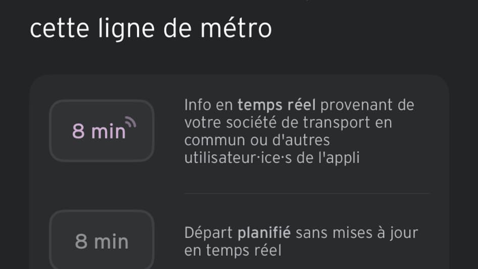 Comment suivre les départs sur une ligne de métro via Transit