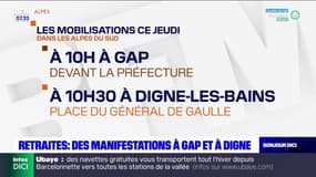 Des manifestations à Gap et Digne-les-Bains contre la réforme des retraites