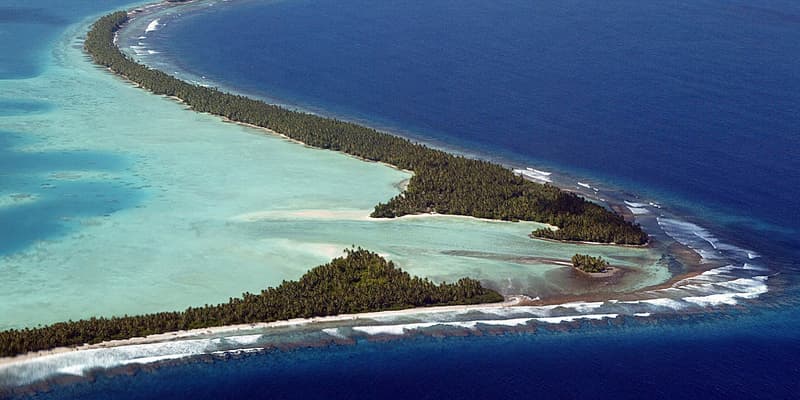 L'atoll de Funafuti, sur l'archipel de Tuvalu dans le Pacifique Sud, en février 2004 (photo d'illustration).