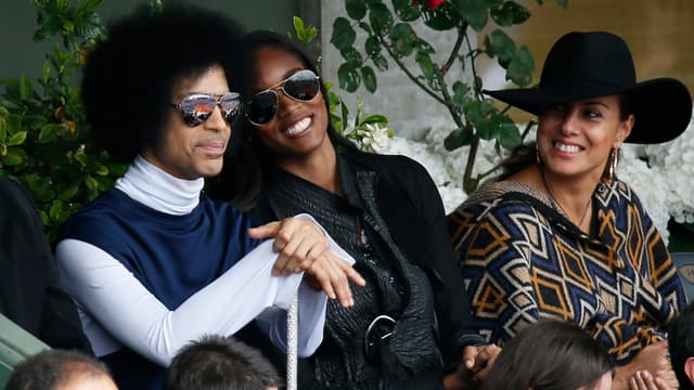 Le chanteur Prince à Roland Garros, le 2 juin 2014.