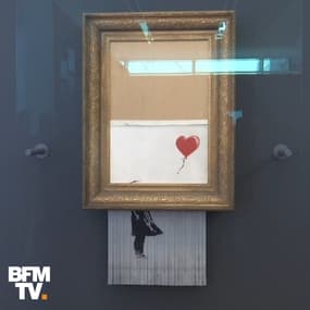 L'oeuvre déchiquetée de Banksy est de nouveau exposée