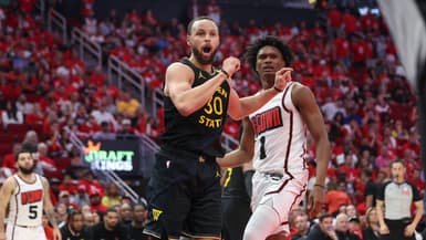 Stephen Curry lors de la victoire de Golden State à Minnesota (103-89, play-offs NBA), le 4 mai 2025