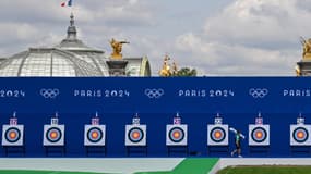Le site des épreuves de tirs à l'arc des JO 2024 aux Invalides, juillet 2024
