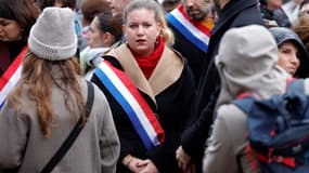 Mathilde Panot le 12 novembre à Paris lors d'un hommage devant le Vel d'Hiv'