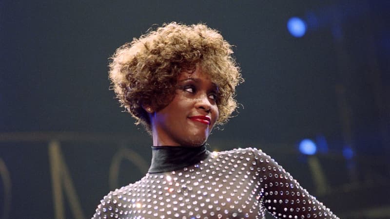 Whitney Houston lors d'un concert en 1991 à Paris.